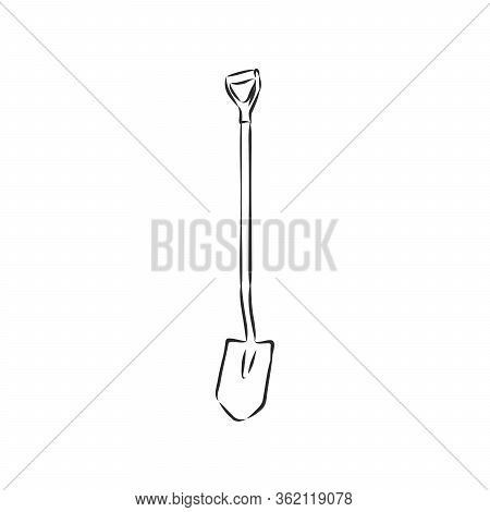 Shovel Icon. Vector Illustration Of Garden Shovel. Hand Drawn Garden Shovel. Garden Shovel Vector Sk