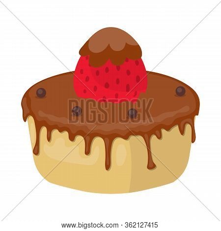 Vector Design Of Cake And Birthday Logo. Set Of Cake And Chocolate Stock Vector Illustration.