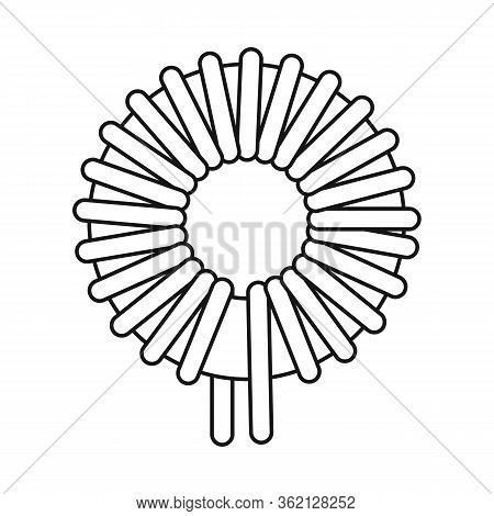 Vector Illustration Of Coil And Steel Sign. Web Element Of Coil And Curve Vector Icon For Stock.