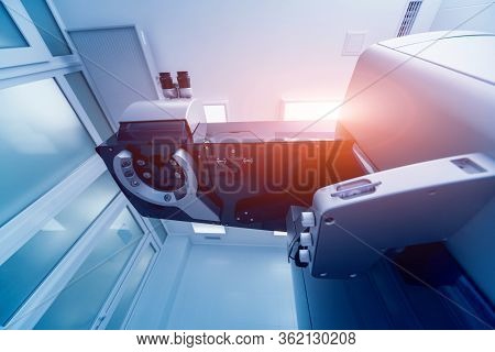 Ophthalmic Laser System In Eye Surgery Clinic. Laser Treatmnet For Myopia
