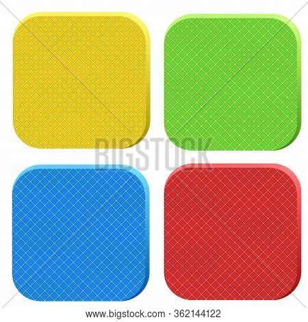 Icons Of Ripstop Material. Technical Illustration Demonstration Of The Structure Of The Material. Ve