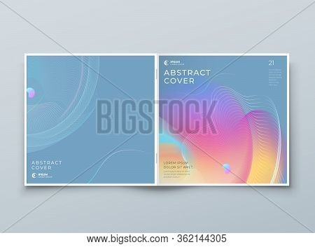 Square Liquid Abstract Cover Background Design. Fluid Dynamic Element For Modern Brochure, Banner, P