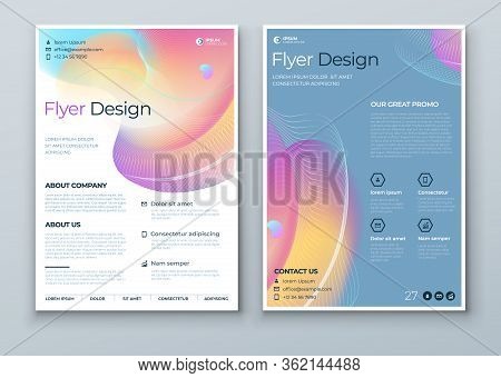 Liquid Abstract Flyer Design. Fluid Dynamic Graphic Element For Modern Brochure, Banner, Poster, Fly