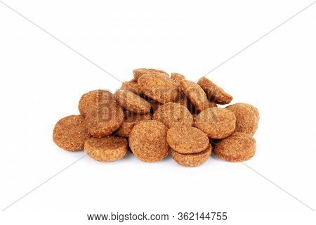 Dry Dog Food On A White Background