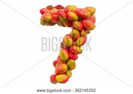Number 7 From Mangos, 3d Rendering Isolated On White Background