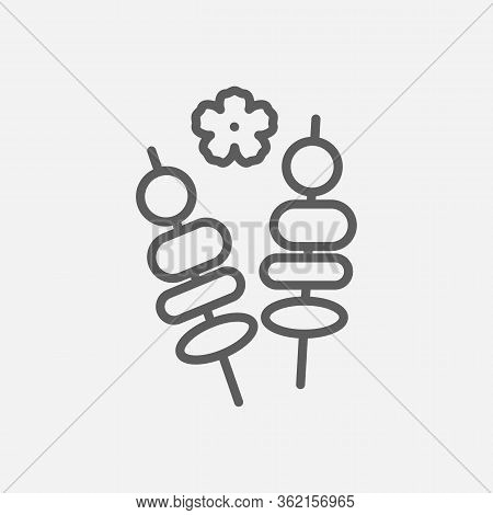 Yakitori Icon Line Symbol. Isolated Vector Illustration Of Icon Sign Concept For Your Web Site Mobil