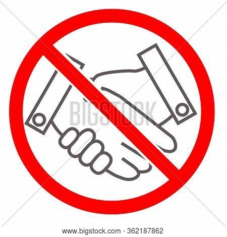 No Handshake Icon On White Background. Flat Style. Avoiding Physical Contact Sign. No Handshake Symb
