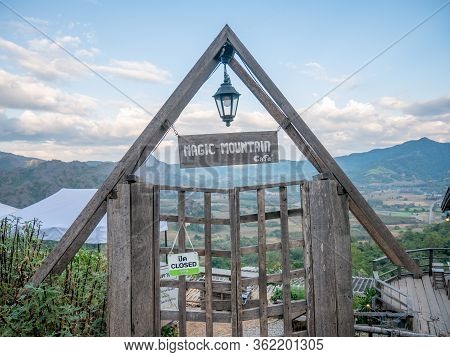 Phayao, Thailand -january,1 2020: Magic Mountain Is Landmark Famous Coffee Shop At Pha Chang Noi Sub