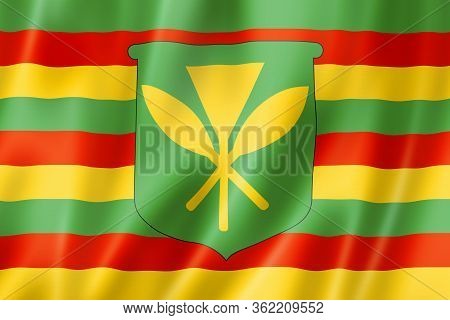 Kanaka Maoli Ethnic Flag, Hawaii. 3d Illustration