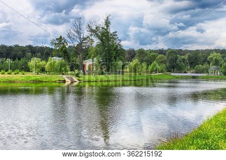 Lake View In Feofaniya Park In The Summer, Kyiv, Ukraine