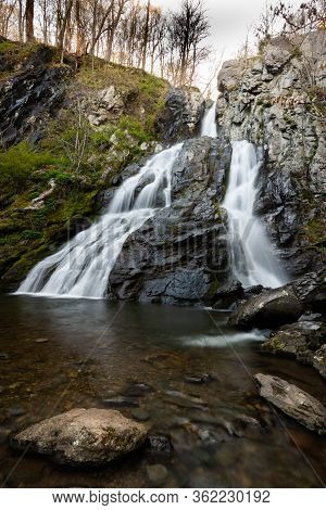 Waterfall And River During Spring In Virginia, United States