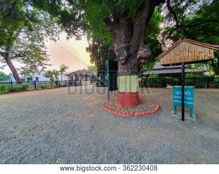 2nd October 2019, Sevagram, India- View Of The Huts And Cottages Of Mahatma Gandhis Ashram At Sevagr