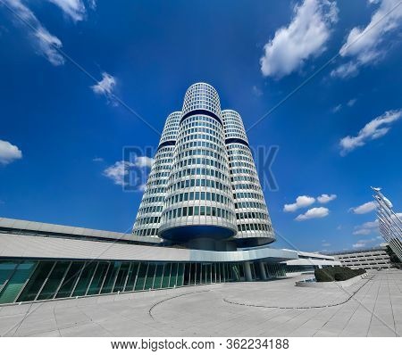 Bmw Headquarters Building. Headoffice In Munich, Germany, March 2020