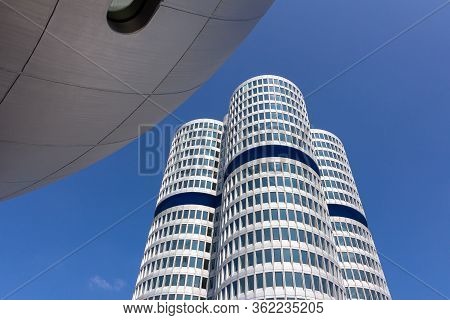 Bmw Headquarters Building. Headoffice In Munich, Germany, March 2020