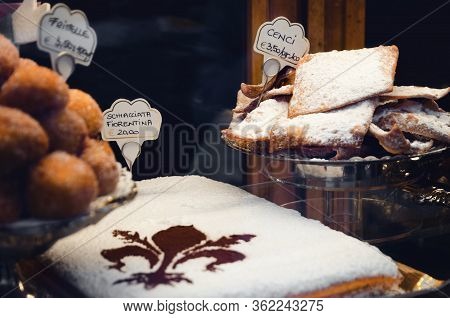 The Schiacciata Fiorentina, A Traditional Italian Cake From The City Of Florence (tuscany) Usually M