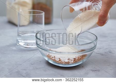 Step 3. Add Sugar And Water To Make Dalgon Coffee. Trending Korean Drink. Step By Step Cooking