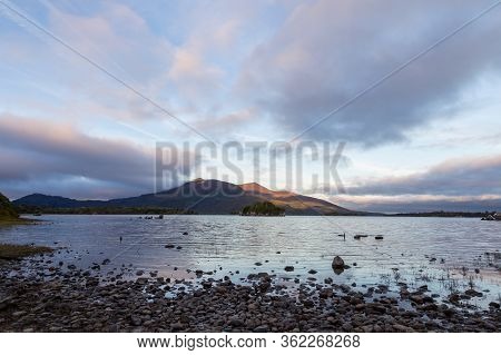 Cow Island Seen After Sunrise In Lough Leane Near Killarney, Ireland.