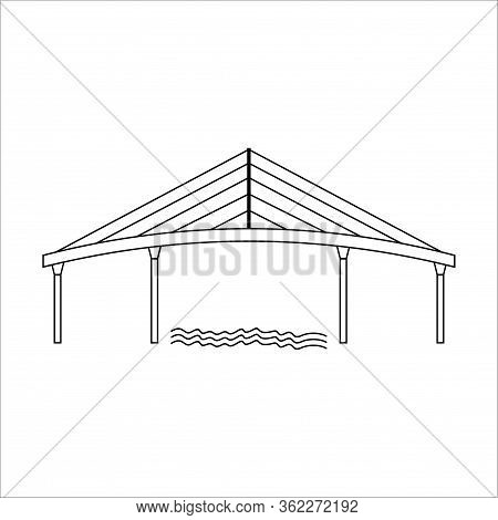 Bridge Vector Icon.outline Vector Icon Isolated On White Background Bridge. Simple Bridge, Bridge Ic