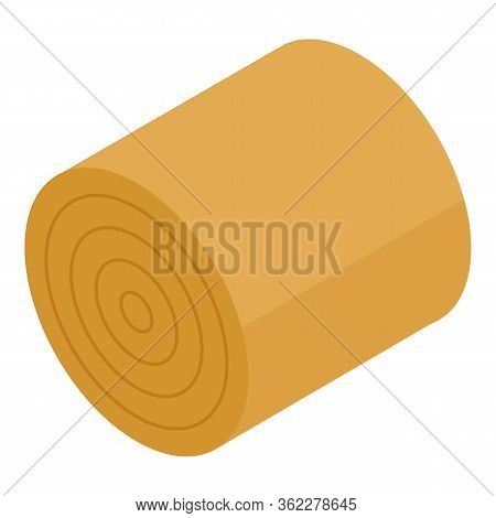 Cow Roll Food Icon. Isometric Of Cow Roll Food Vector Icon For Web Design Isolated On White Backgrou