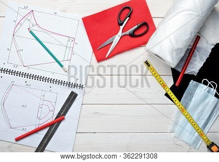 Making A Protective Mask For The House From The Fabric, Create A Markup Template For Sewing The Mask