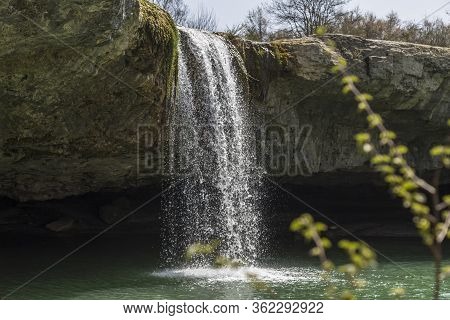 Waterfall Zarecki Krov In Springtime, Istria, Croatia