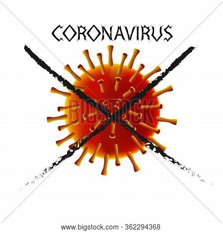 Illustration Of A Coronovirus Molecule.coronovirus Molecule In Color Illustration.