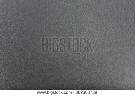 Abstract Black Leather Texture May Used As Background.  Closeup Of Dark Pattern