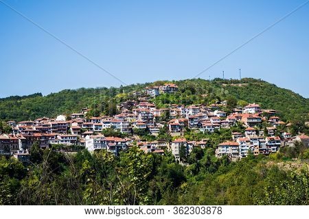 Landscape With The Beautiful Veliko Tarnovo Town Seen From The Fortress, Bulgaria.