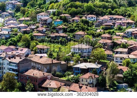 Landscape With The Beautiful Veliko Tarnovo Town Seen From The Fortress, Bulgaria.