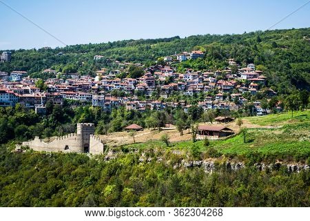 Landscape With The Beautiful Veliko Tarnovo Town Seen From The Fortress And Yantra River, Bulgaria.