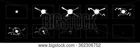 Shine Exploration Effect Sprite Sheet. Frame By Frame Classic Animation Sprite Sheet For Game, Carto