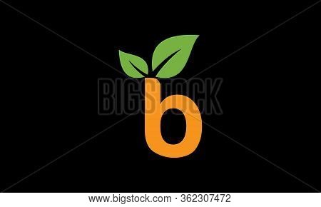 Initial B Letters Logo Modern Trendy With Leaf