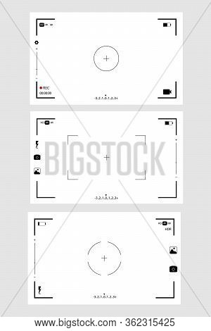 Camera Frame Viewfinder Screen Vector Video Recorder Digital Display With Photo Camera Frames With T