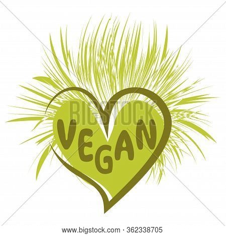 Vegan Symbol. Label For Different Vegetarian Product. Vegan Lifestyle Symbol Isolated On White Backg