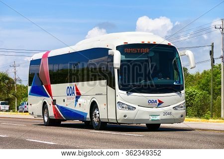 Quintana Roo, Mexico - May 18, 2017: Intercity Coach Bus Irizar I5 At The Interurban Road.