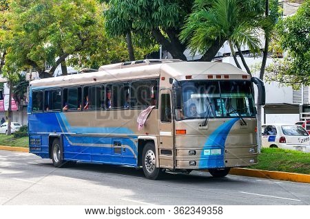 Acapulco, Mexico - May 28, 2017: Interurban Coach Bus Dina Avante In The City Street.