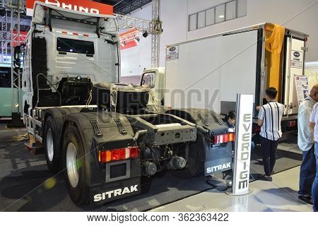 Pasay, Ph - July 26 - Sinotruk Tractor At Philauto Show On July 26, 2019 In Pasay, Philippines.