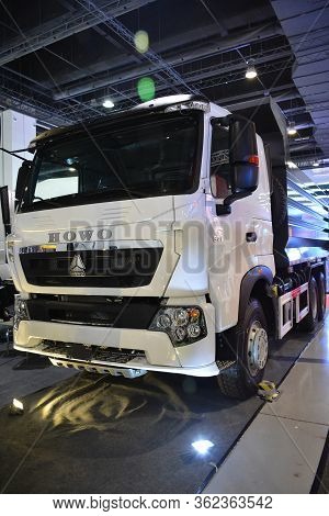 Pasay, Ph - July 26 - Howo Dump Truck At Philauto Show On July 26, 2019 In Pasay, Philippines.