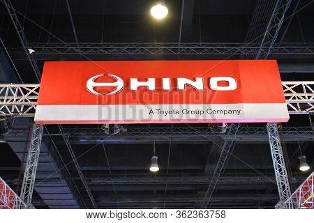 Pasay, Ph - July 26 - Hino Sign At Philauto Show On July 26, 2019 In Pasay, Philippines.