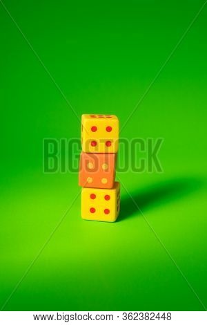 Cube With Numbers.bouncing Dice. Multicolored Cubes Set . Numbers And Symbols. Figure 4. Board Game.