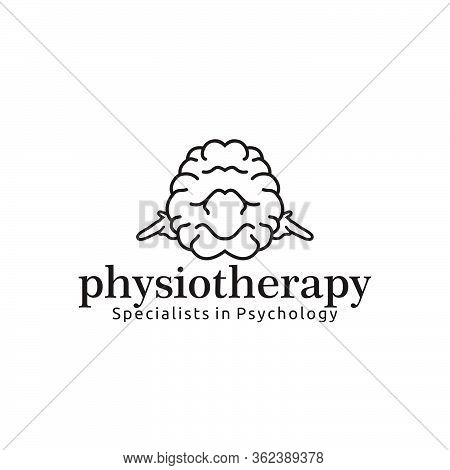 Brain Physioteraphy Logo Ideas. Negative Space. Inspiration Logo Design. Template Vector Illustratio