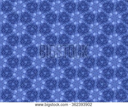Flower Royal Blue And White Design Pattern In Texture