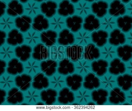 Flower Green And Black Design Pattern In Texture