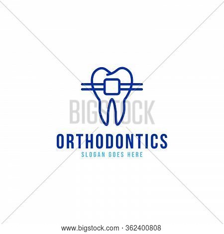 Dental Implant, Stirrup Teeth Logo Ideas. Inspiration Logo Design. Template Vector Illustration. Iso