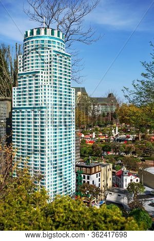 Billund, Denmark - 25 April 2014: Legoland Billund Resort. Famous Amusement Park And Hotel