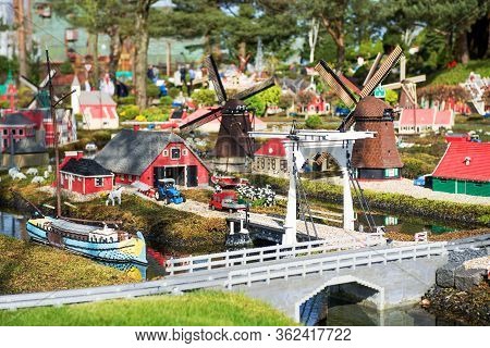 Billund, Denmark - 25 April 2014: Legoland Billund Resort. Famous Amusement Park And Hotel