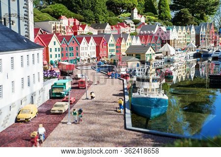 Billund, Denmark - 25 April 2014: Legoland Billund Resort. Famous Amusement Park And Hotel