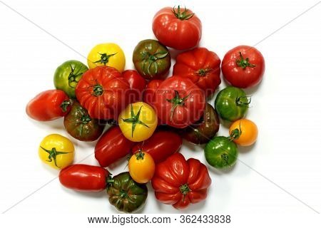 Heirloom Tomatoes Also Known As Heritage Tomatoes, Healthy Food Concept