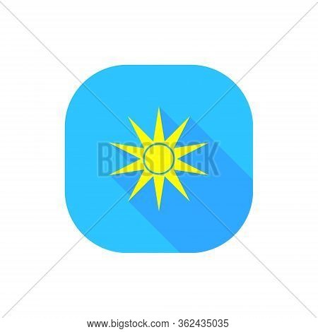 Sun Vector Flat Design Weather Blue Background