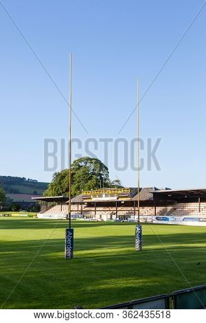 Melrose, Scotland - June 17:  The View Through The Posts And Across The Pitch Of Melrose Rugby Union